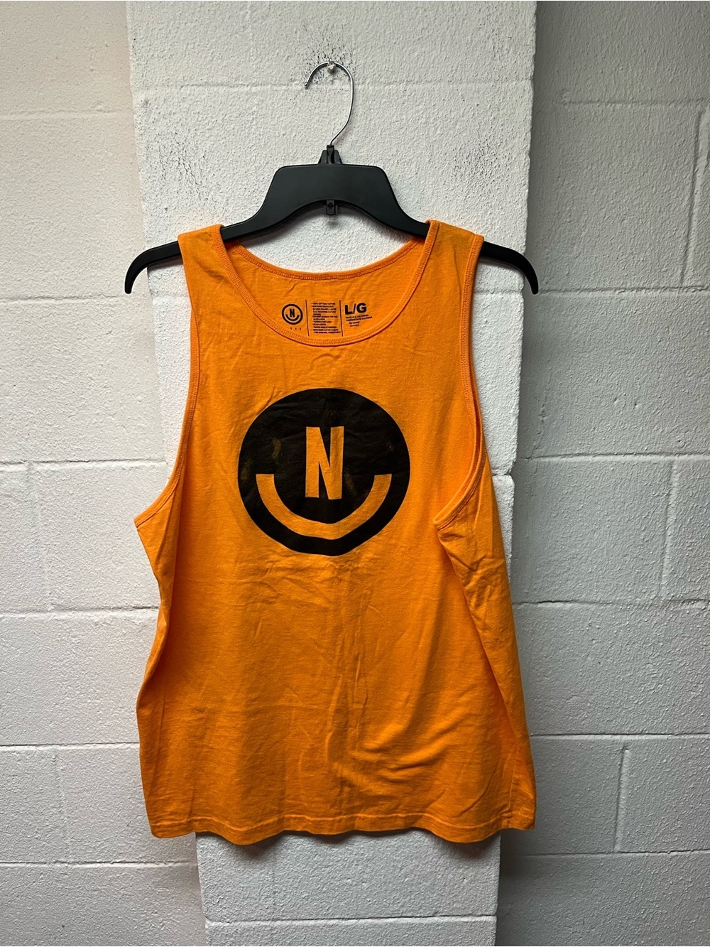 Neff Orange Graphic Tank with Black Logo Print